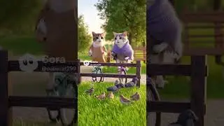 Мявл и Бабушка катаются на велосипедах #врек #фиксай #meowl #soraai