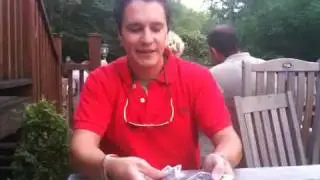 James Anthony performs card magic in pub David Blaine style