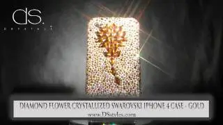 Diamond Flower Crystallized Swarovski iPhone 4 Case - Gold from dsstyles.com
