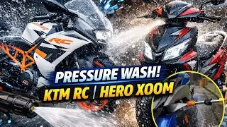 Water Pressure Gun Se Bike Wash 💦 | KTM RC & Hero Xoom | Real Sound No Voice
