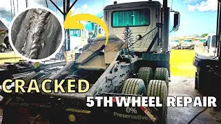 REPAIR CRACKED 5TH WHEEL - gouging and stick welding