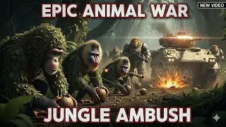 Epic Animal War Monkeys' Jungle Ambush on Lions with a Tank!