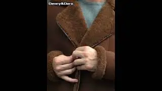 Denny&Dora Turkey Shearling Coat Men's Brown Leather Jacket Long Trench Coat Thicken Winter Coats