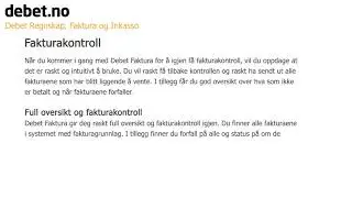 Fakturakontroll - Debet Faktura og Inkasso
