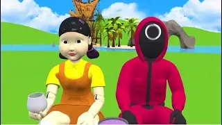 Игра Scary Teacher 3D против Squid Game Cutting High Max Wooden vs Hammer and Syringe 5 Times Cha...