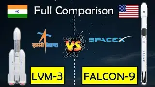 Falcon-9 vs Gslv-Mk3 | LVM-3 vs Falcon-9 | SpaceX vs ISRO | Comparision of 🇺🇸Falcon-9 vs 🇮🇳Gslv-Mk3