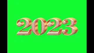Happy new year gold text effect green screen
