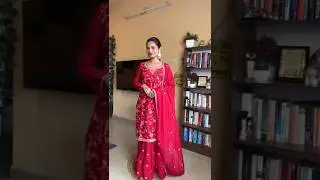 Red Sharara suit set || festive kurta set from Flipkart #bigbilliondays2025 #flipkarthaul #ytshorts