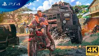 Uncharted 4 🔥 Epic Chase scene | PS4 Slim Gameplay #ps4 #gaming 