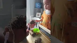 Messy learning + nature play 🐦✨We made a DIY bird feeder and had so much fun doing it.