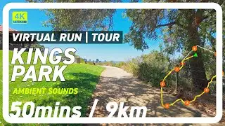 Kings Park Virtual Run | 50-Minute 9K Trail Running Tour in 4K 50FPS【4K HDR】