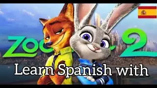 Learn Spanish with  cartoons #zootopia2 -  listen and practice shadowing with simple dialogues
