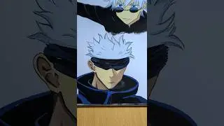 Completing the Gojo Satoru page 🛐✨ #gojo #jujutsukaisen #paintingprocess #gojofanart