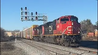 CN Trains on the Flint and Holly Subs in Bancroft, Durand, and Holly, MI (11/13/25)