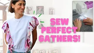 BEST way to gather! Sewing tip for EVEN, beautiful ruffles and gathers