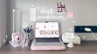 DECORATING MY APARTMENT OFFICE ~ desk makeover, aesthetic, cute, hangzhou, china room makeover pt. 3