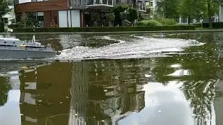 Modelboats in the pond in 's-Hertogenbosch