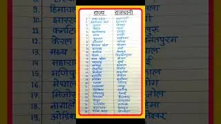 Names of states and capitals | names of 28 states | states capitals in Hindi | names of states and capitals