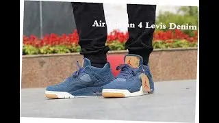 Air Jordan 4 Levis Denim on feet
