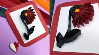 Paper quilling craft |  without tools | paper quilling flower card making ideas