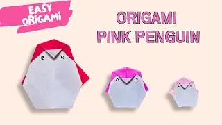 Pink Origami Penguin Tutorial | Cute Paper Penguin Craft for Kids & Beginners