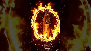 Marshmallow jumping over a firehoop 💀☠️