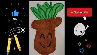 My Flower Pot Drawing | 7-Year-Old Artist
