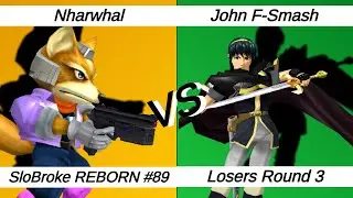 SloBroke REBORN #89 – LR3 – Nharwhal ⟮Fox⟯ vs John F–Smash ⟮Marth⟯