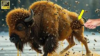 American BISON Covered in Millions of Barnacles & Parasites Bee Saved by Heroic Rescue Team rescue.