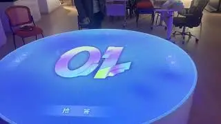 Round table desktop table finger touch with interactive projection 3D video laser touch Exhibition