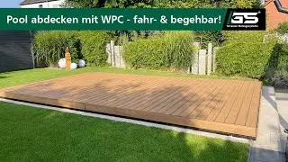 Begeh- & fahrbare Poolabdeckung als Bausatz- WPC Dielen auf robuster Aluminium-Konstruktion
