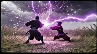Sword fighting in cloudy field #animation #fighting 