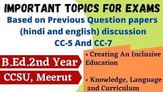 Important Topics Unit wise | Inclusive Education| Knowledge,Language and Curriculum |Exam 2022| CCSU