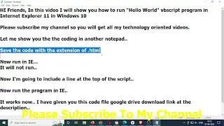 How to run Hello World vbscript program in Internet Explorer 11 in Windows 10 | 2022 | learn easy