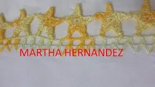 Orilla o Puntilla Tejida Estrellas