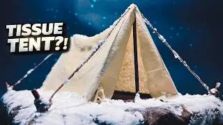 I Built a Realistic Mini Snow Tent Using Only Tissues ⛺ | DIY Diorama