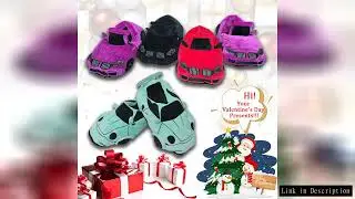 Highland Cow Car Shape Plush Shoes White CAR Racing Plush Slippers Winter Warm Soft Creative Indoor