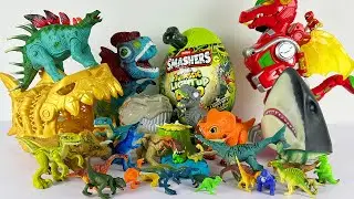 Jurassic World Rebirth Colorful Dinosaur Toys Unboxing ASMR T-rex Triceratops Spinosaurus Megalodon