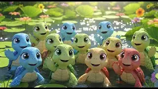 Ten Little Turtles by the Pond 🐢🌿 | Counting Song for Kids | Learn Numbers 1 to 10