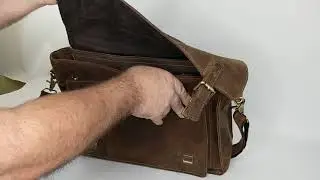 Orvis Leather Briefcase Messenger Attache Laptop Bag