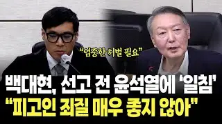 백대현, 선고 전 윤석열에 '일침'...