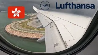 A340-600 TO HONG KONG! Lufthansa Airbus A340-600 heavy landing at Hong Kong