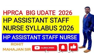 HP Assistant STAFF NURSE Syllabus 2026 Out