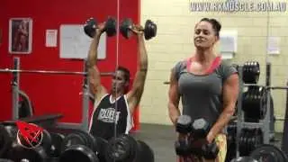 Rx Muscle Australia: Amy Fox 14 weeks out (Delts & Calf Training)