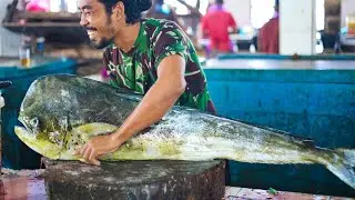 Incredible 300kg Giant Monster Mahi-Mahi Fish Cutting Skill - Cutting Fish TV