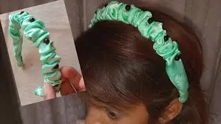 DIY White Scrunchies HEADBAND 💕  Linen Hair Accessories | Hand Sewing | TUTORIAL|Waiza art craft