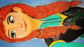 Easy Oil Pastel Drawing for Beginners #16 | How to Draw Anna step by step | Maha Art World