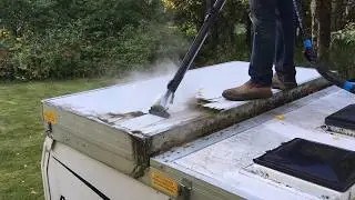 Remove tree sap from camper roof w/Steam & Vac