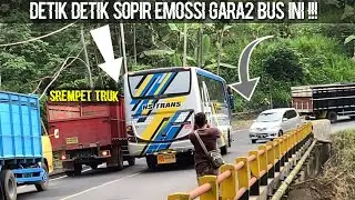 Emosi ||| bis nyalip tapi ada mobil berlawanan gegeran di tikungan jembatan lahor