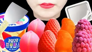 ASMR ФРУКТОВЫЕ ПОПСЫ, ЖЕЛЕЗНАЯ ТАРЕЛКА, МОРОЖЕНОЕ, Мукбанг, ЕДА
